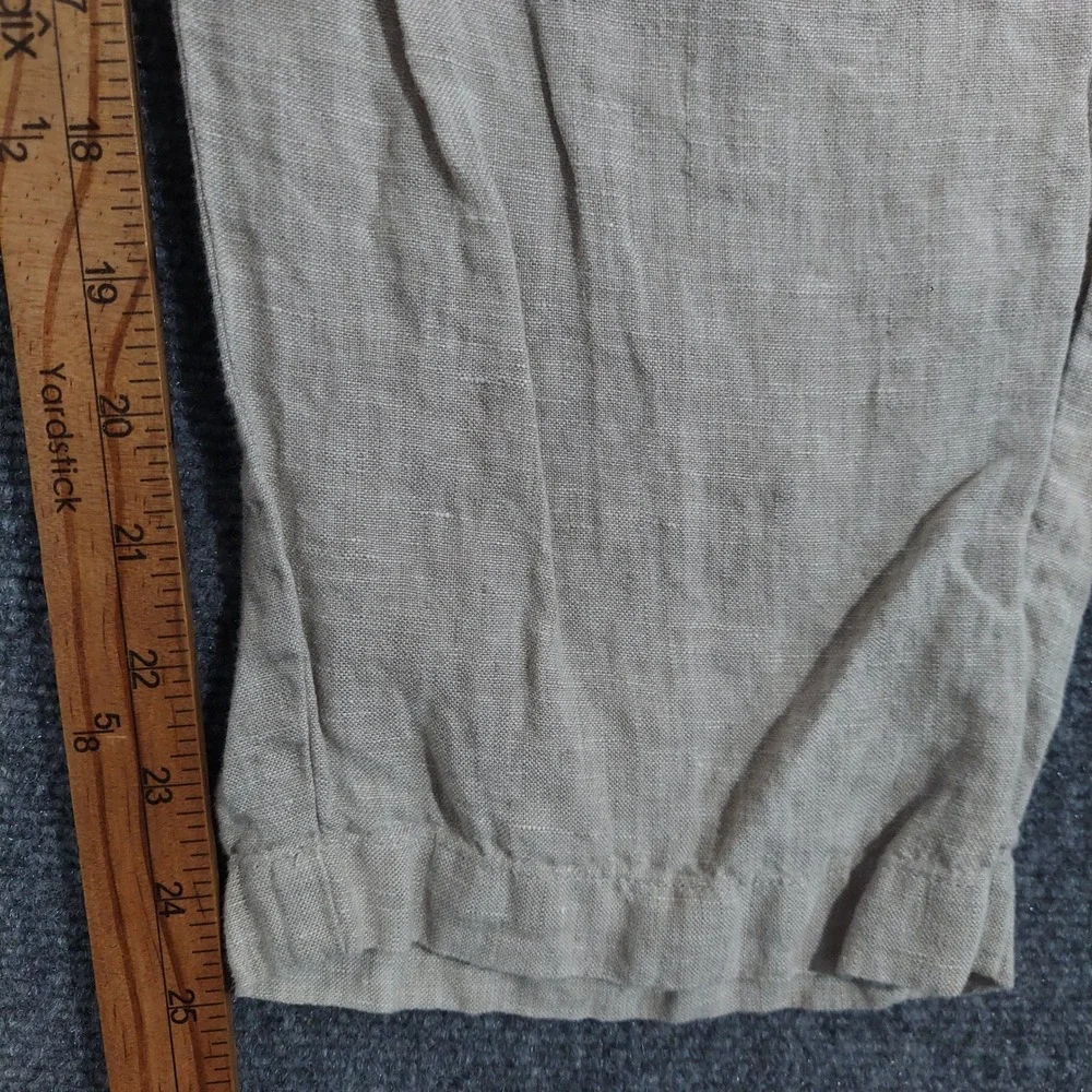 Quince Linen Pants Women Size M Beige Tapered Elastic Waist Casual 100% Linen